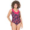 Ulla Popken Costume da Bagno con pappagalli, Coppe morbide e Materiali riciclati Nero 58 836683100-58