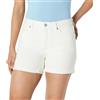 Amazon Essentials Pantaloncini in Denim a Vita Media, Vestibilità Aderente, Interno Gamba 10,2cm Donna, Bianco, 46-48