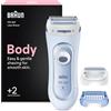 Braun Silk·épil Lady Shaver, rasoio elettrico femminile, rasatura facile e morbida, + 2 accessori, LS5160, blu