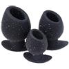 SHILISHAONV Puntelli professionali per massaggi in silicone nero, design cavo, liscio ed elastico, diametro interno 4,8/5,8/6,8 cm,Nero,L
