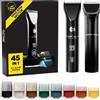 The Beard Club Beard Club - Regolabarba regolabile da uomo, elettrico, senza fili, ricaricabile, ad alta potenza, 7000 giri/min, 8 guide di colore, 45 lunghezze uniche di taglio, lame extra affilate, blocco da