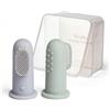 Moonkie Spazzolino Bambini 2 Pezzi - Ditale in Silicone senza BPA per Pulizia Denti e Massaggio Gengive, Adatto da 3+ Mesi (Blu Grigiastro/Menta)