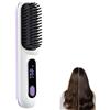 BSOON Spazzola lisciante senza fili con setole in ceramica, ricaricabile per lisciare e dare volume precisi, ideale per donne e viaggi (bianco)
