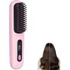 BSOON Spazzola lisciante senza fili con setole in ceramica, ricaricabile, per lisciare e dare volume precisi, per donne e viaggi, design 2 in 1 (rosa)