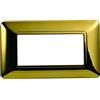 ZOREI Placca Compatibile Con Bticino Matix, Placche In Plastica, 1 Pezzo (4 Posti/Moduli,Oro Lucido)