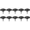 QUARKZMAN 10pz Manopole a T con Viti a Testa Alare M6x16mm Manopole a T Plastica Filettatura Maschio standard Maniglie Manopole Serraggio a mano Vite a testa Zigrinata, Nero
