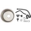 ClearFragrans Lavello rotondo in acciaio inox, diametro 36,5 cm, per l'installazione in bagni, cucine, dispense, lavandini, laboratori, argento