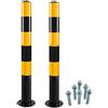 Azatemgo Set di 2 pali di intercettazione, colore nero/giallo, diametro 76 mm, altezza 750 mm, in acciaio robusto, con viti di fissaggio (giallo riflettente)