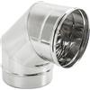 MAKA change your life quality MAKA Curva 90° per Canna Fumaria in Acciaio Inox, Raccordo Curvo Monoparete per Tubo Fumo Stufa a Legna Pellet e Caldaia, Innesto Maschio-Femmina (Ø 80 mm, AISI 304)