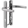 IRONWORX Enigma - Set di maniglie per porta in UPVC, 92 mm, con centro vite da 122 mm, cromato satinato, universale, per porte in uPVC, composito e legno, ricambio per maniglia esterna per porta