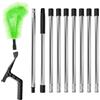 QWORK® 325 cm Spazzola per grondaie regolabile, pulitore grondaie 2-in-1 con spazzola e pala, per grondaie, lampadari e tetti