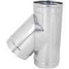 MAKA change your life quality MAKA Raccordo a T 135° Braga per Canna Fumaria in Acciaio Inox, Raccordo Inclinato Monoparete per Stufa a Legna Pellet e Caldaia (Ø 120 mm, AISI 304)