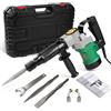TICFOX Martello elettrico da demolizione 1400W, 2 in 1 SDS-Plus Martello Perforatore 30J con manico antivibrazione, 2 scalpelli e una scatola in plastica per Lavorazione su Cemento Mattoni Piastrelle