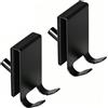 Zhcwldmi 2 portasciugamani da doccia in vetro - Gancio per doccia in acciaio inox, doppio lato, senza foratura, per porta in vetro senza cornice, 5-10 mm (nero)
