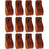 Brute Strength - Maniglie in pelle - 12,5 x 2,5 cm - Cognac - 12 pezzi