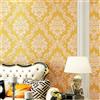 Prior.choice Rotolo di carta da parati in tessuto non tessuto damascato europeo dorato con cristalli lucidi 3D in 7 colori, 10 x 0,53 m, per camera da letto e soggiorno, 1,73' L x 32,8' L = 5,3㎡ (57 piedi quadrati