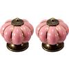 Creatwls Rosa Pomelli Di Ceramica Zucca Porta Cassetto Manopola Tira Maniglia Per Armadio E Più Interni Mobili da Creatwls - 2pcs