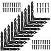 Xingwenhao Staffe angolari decorative, 10 staffe angolari a forma di L, per porta scorrevole e porta scorrevole, stile rustico, nero, piatte, a L, staffe ad angolo retto, per porte di garage in legno, persiane