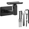 SOTECH Supporto per corrimano Forge, regolabile a 90°, per corrimano rotondi con diametro di 45 mm (58 x 76 x 61 mm, acciaio nero verniciato a polvere) per un adattamento preciso alle scale e alle
