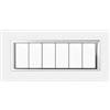 CILIA 6 Moduli Placca Compatibile Con Bticino MATIX, Placche In Plastica di Alta Qualità Supporto 506 Vari 12 Colori (Bianco, 6 Moduli-2 Pezzi)