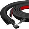 JAHOMFAI Canalina passacavi adesiva, canaline per cavi in silicone flessibili confezione 1m, base apribile laterale facile per modificare fili, adatto muro pavimento, dimensioni 7×14 mm