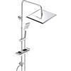 JOHO Colonna Doccia idromassaggio senza Miscelatore con Porta Ogetti Colonna Doccia in Acciaio INOX 304 con Mensola Set Doccia Regolabile in Altezza Doccia Soffione Colonna(25 * 25cm quadrato)