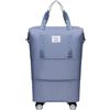 Generic Valigie con ruote Borsa per bagagli pieghevole espandibile Borsa da viaggio rimovibile con ruote Carry On Large Duffel Bag Bagaglio 22x14x9, Azzurro, Taglia unica