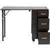 Gdetnysty Tavolo per manicure pieghevole singolo, con 3 cassetti e 4 rotelle, 104 x 38 cm, portata 100 kg, per salone, ufficio, casa, marrone scuro., 104*38*75 cm/40,94*14,96*29,53 Zoll, moderno