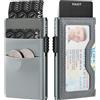 VULKIT Porta Carte di Credito con Tasche EDC e Finestra ID Portafoglio per Carte Pop-up con Blocco RFID Portafoglio Sottile in Metallo