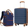 COOLIFE Trolley Bagaglio a Mano 55x40x20, Zaino Bagaglio a Mano 40x30x20