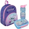 Undercover Zaino asilo Disney Stitch, personalizzabile con nome, zaino per bambini con tasca anteriore, 2 scomparti, 25,5 x 30,5 x 10 cm, Set 1 Lilo & Stitch, lilla