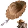 Générique Cappello in paglia canina | copricapo regolabile per gatto | Cappello di paglia per gatto estivo - per genitori di animali, addestratori, spiaggia, , passeggiata, escursionismo, giardino