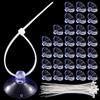 RAHHLIZS Set di 30 mini ventose per acquario, 30 mm, con 30 cerniere trasparenti regolabili, set di bottoni a ventosa per acquario, accessori per Holding Airline Tubing, piante, rilegatura muschio