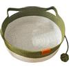 PEIHUODAN Instinct Basket for Cats Woven Cotton Rope Cat Bed with Toy Tail Cute Ear Design Breathable All Season Scratch Resistant Nest for Indoor Kittens Sleep Playing (COLORE 2,S)