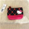 Hello Kitty Apple Charm Denim Pouch Small Retro Ricamato Logo KT