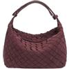 Generic HJDMO Borsa a mano in tessuto da donna in ecopelle borsa hobo con chiusura a zip borsa a tracolla lavoro quotidiano nero beige marrone caffè grigio, Vino Rosso [Opaco], 21cm×12cm×13.5cm