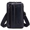 Hebetag Piccola borsa da cintura in pelle portafoglio porta-telefono da uomo con fondina ad anello marsupio da viaggio messenger borsa a tracolla con gancio, Small