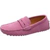 Jamron Uomo Pelle Scamosciata Penny Mocassini | Fodera in Pelle Traspirante, Tacco Piatto, Scarpe da Guida, Slip-On, Taglie Plus, Casual & Elegante