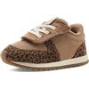 TOMS Girl's Toddler TRVL Lite Retro Sneaker, Water Repellent Toffee Micro Leopard/Vintage Twill, 27 EU