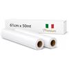 Kartoflak, 2 Rotoli Carta Plotter Opaca, 61 cm x 50 mt, 90 G/Mq per HP-Epson-Canon per Stampe, Ufficio, Architetti e Disegno Bambini