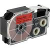 vhbw Cassetta nastro compatibile con Casio KL-C500, KL-8200, KL-8100, KL-820, KL-780 etichettatrice 8m x 18 mm nero su rosso, pet+ RESIN