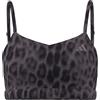 adidas Femme Optime Essentials Workout Leopard Light Support Bra, Ice Purple/Shadow Navy, S
