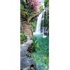 A.Monamour Adesivo Porta Autoadesiva Cascata Ponte Di Legno Fiume Natura Scenario Vinile PVC Adesivi per Porte Interne 3D Pellicola Adesiva Poster Sticker Murale Parete Carta da Parati
