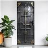 arricraft 2 adesivi per porta a tema meccanismo vintage, 80 x 199,9 cm, decorazione retrò con tubi di scarico, adesivi murali in PVC rimovibile per camera da letto e soggiorno