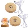 GZGXKJ 2 basi LED in legno, base luminosa rotonda, luce calda