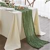 Nialnant Runner da tavola in tessuto da formaggio, 89 x 400 cm, verde salvia, stile bohémien, runner da tavola per banchetti speciali, feste, ricevimenti di nozze, addio al nubilato, decorazioni