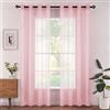 Woaboy Tende per Interni Voile Semitrasparenti Occhiello 2Pz 140x200cm Rosa