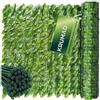 KRUMAD Siepe a forma di edera artificiale, 500 x 50 cm, con 100 fascette per cavi, balcone, giardino, recinzione, decorazione, recinzione, senza fori