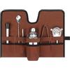 Buachois Borsa Per Kit Attrezzi Da Barista, Set Da Cocktail in Tela, Borsa Da Trasporto Pieghevole Per Rotoli Borsa Da Barista Kit Da Barman Mixology Da Viaggio per Campeggio (Marrone)