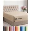 CGK Unlimited Lenzuolo con Angoli 100x200 - Microfibra Tasca 45cm (18) - Crema | Spazzolata, Morbido, Antipiega, Senza Stiratura, Traspirante, Anallergico, Materassi Alti, Topper, Premium, OEKO-TEX